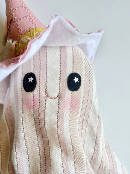 Wonder-Filled Attic Ghost// Blush Sparkle Stripe