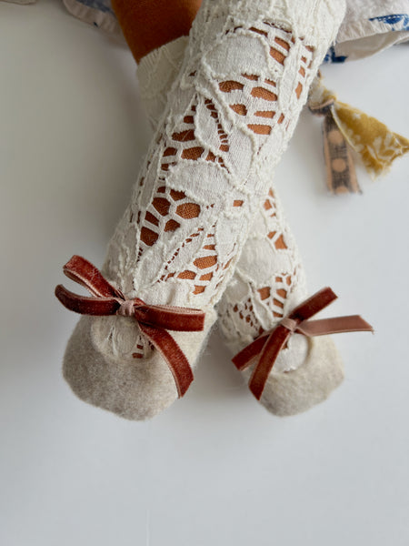 Wonder-Filled Bespoke Horse Doll // Indigo Floral - DaintyCheeks