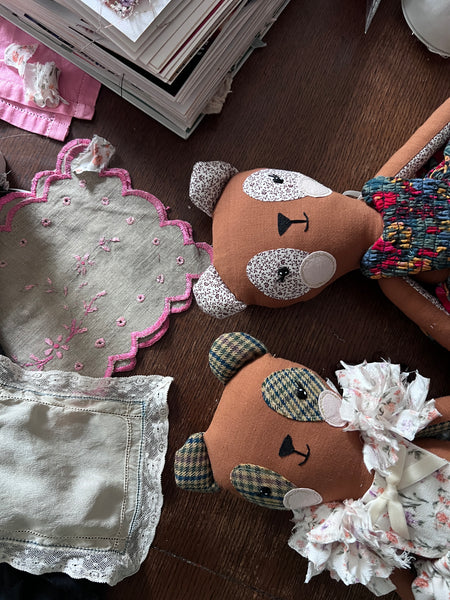 Wonder-Filled Bespoke Teddy Bear // Mustard Floral