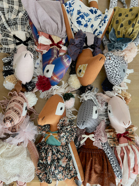 Wonder-Filled Bespoke Horse Doll // Lilac & Chocolate Floral