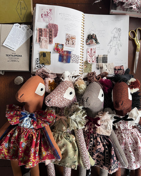 Wonder-Filled Bespoke Horse Doll // Vintage Sage Floral