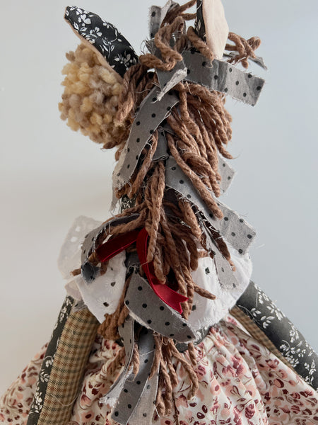 Wonder-Filled Bespoke Horse Doll // Embroidered Floral - DaintyCheeks