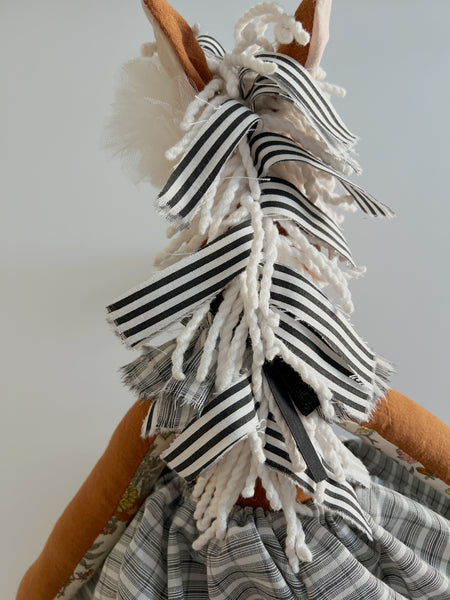 Wonder-Filled Bespoke Horse Doll // Monochromatic Eyelet - DaintyCheeks