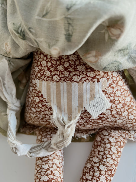 Wonder-Filled Bespoke Horse Doll // Vintage Sage Floral