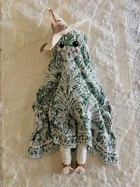 Wonder-Filled Attic Ghost// Emerald Embroidered