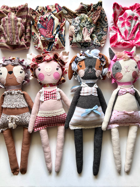 Bespoke Ocean Darling Pig Art Doll Set // Golden Sunset