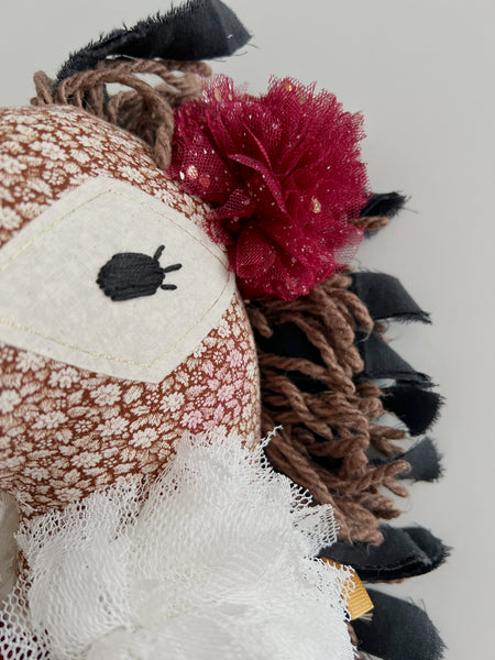 Wonder-Filled Bespoke Horse Doll // Neutral Plaid - DaintyCheeks