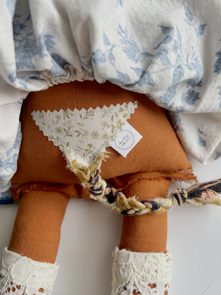 Wonder-Filled Bespoke Horse Doll // Indigo Floral - DaintyCheeks