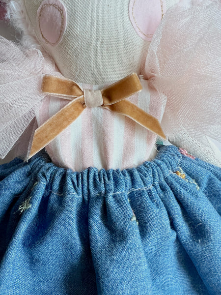 Wonder-Filled Bespoke Lamb // Pink & Indigo Floral Embroidered