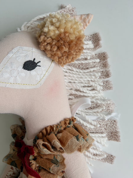 Wonder-Filled Bespoke Horse Doll // Crimson Stripe
