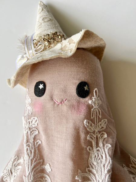 Wonder-Filled Attic Ghost// Dusty Taupe Embroidered