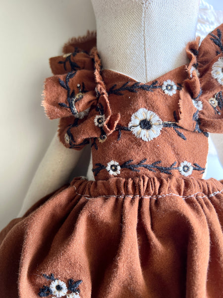 Wonder-Filled Bespoke Unicorn Doll // Brown Embroidered