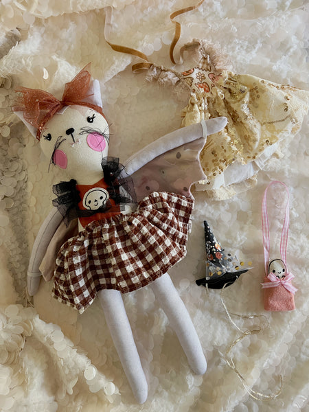Lilac Bat Witch Heirloom Doll Set