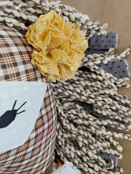 Wonder-Filled Oversized Bespoke Horse Doll // Plaid Vintage Floral - DaintyCheeks
