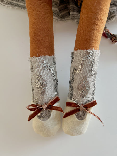 Wonder-Filled Bespoke Horse Doll // Monochromatic Eyelet - DaintyCheeks