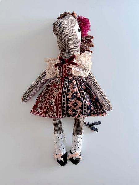Wonder-Filled Bespoke Horse Doll // Berry Floral