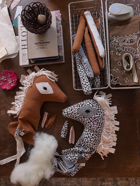 Wonder-Filled Bespoke Horse Doll // Peachy Floral