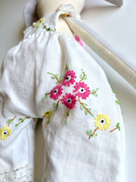 Wonder-Filled Puppy // Vintage Floral Embroidered