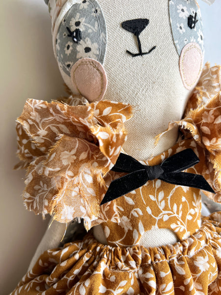 Wonder-Filled Bespoke Teddy Bear // Mustard Floral