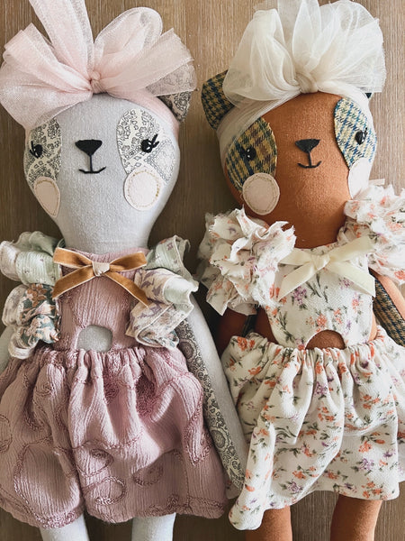 Wonder-Filled Bespoke Teddy Bear // Mustard Floral