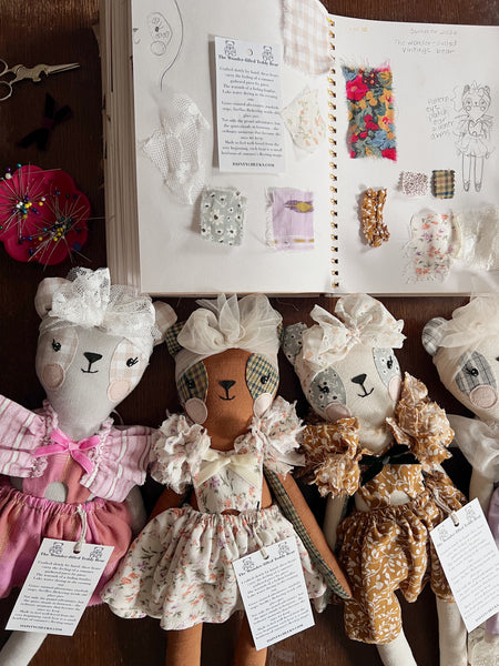 Wonder-Filled Bespoke Teddy Bear // Mustard Floral