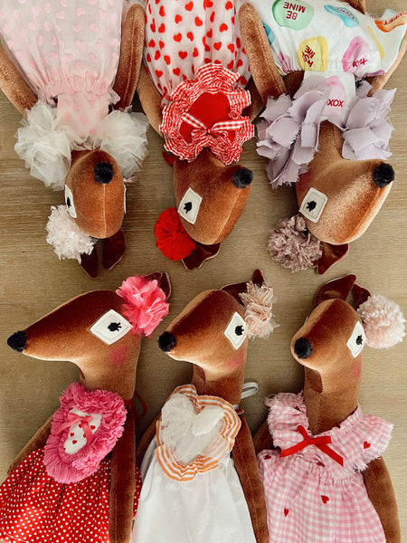 2025 Valentine Velvet Baby Deer // Pink Heart Tulle