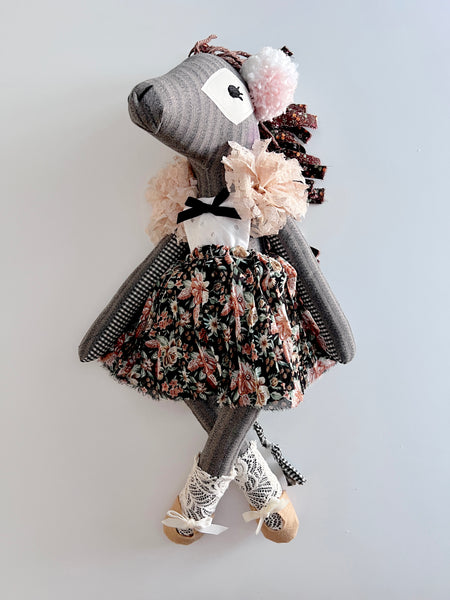 Wonder-Filled Bespoke Horse Doll // Peachy Floral