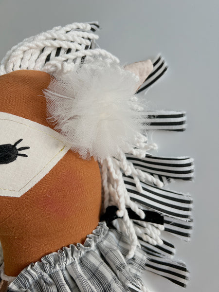 Wonder-Filled Bespoke Horse Doll // Monochromatic Eyelet - DaintyCheeks
