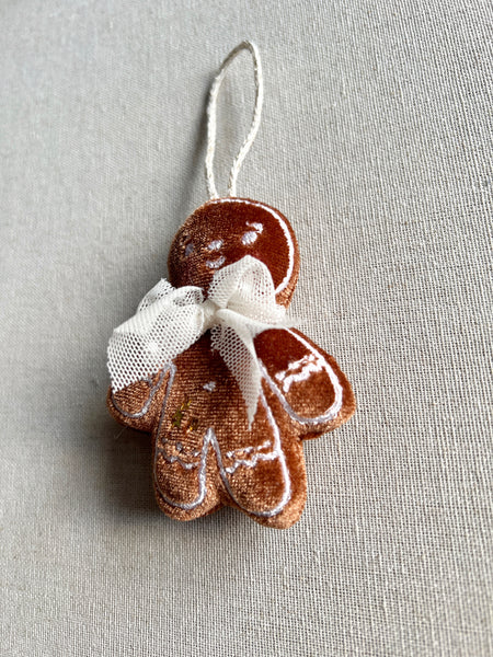 Velvet Gingerbread Babe Ornament