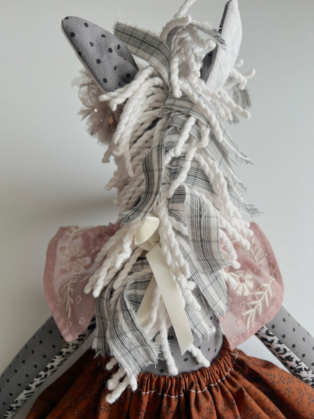 Wonder-Filled Bespoke Horse Doll // Lilac & Chocolate Floral