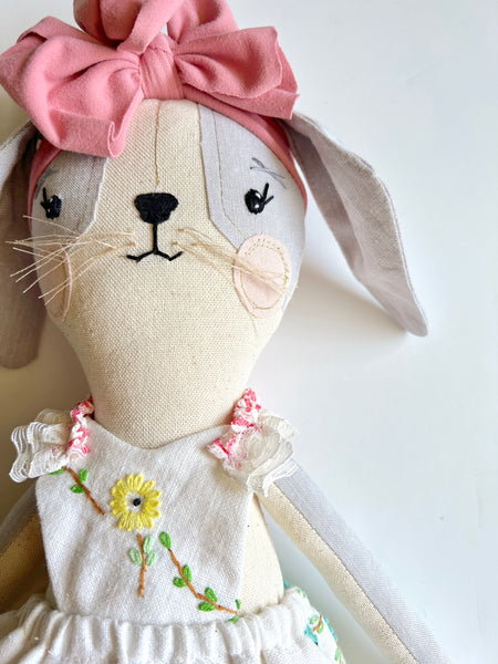 Wonder-Filled Puppy // Vintage Floral Embroidered
