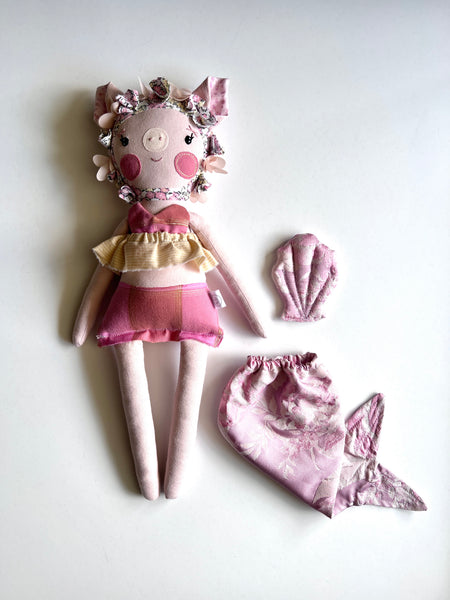 Bespoke Ocean Darling Pig Art Doll Set // Golden Sunset