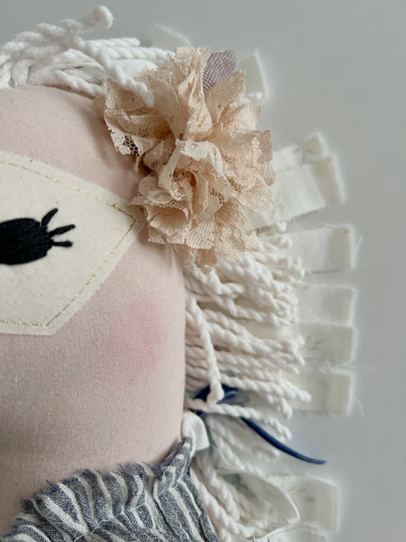 Wonder-Filled Bespoke Horse Doll // Blue Floral - DaintyCheeks