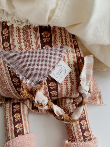 Wonder-Filled Bespoke Horse Doll // Blush Garden Floral Stripe - DaintyCheeks