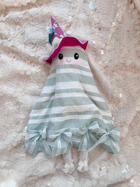 Wonder-Filled Attic Ghost// Mint Bow Stripe