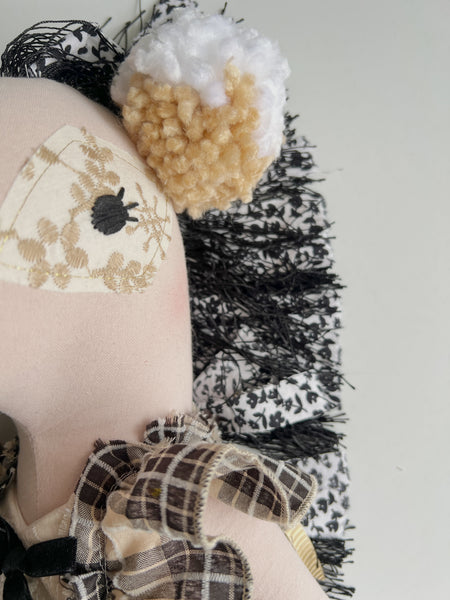 Wonder-Filled Bespoke Horse Doll // Neutral Plaid