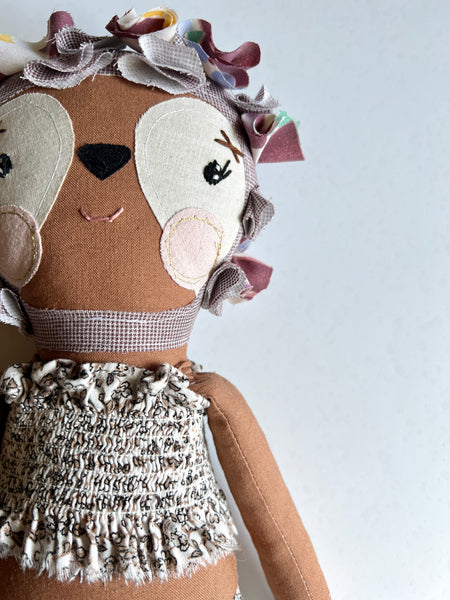 Bespoke Ocean Darling Sloth Art Doll Set // Sand Dollar