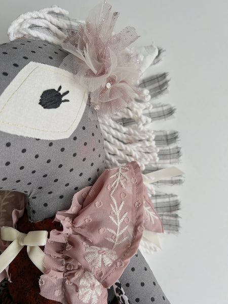 Wonder-Filled Bespoke Horse Doll // Lilac & Chocolate Floral