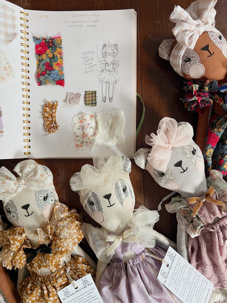 Wonder-Filled Bespoke Teddy Bear // Mustard Floral