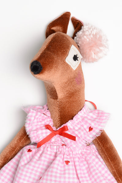 2025 Valentine Velvet Baby Deer // Heart Gingham