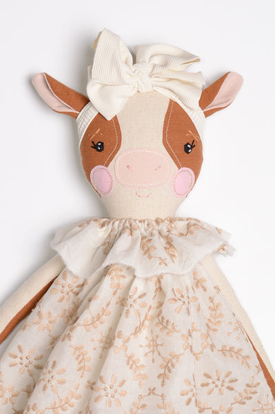 Wonder-Filled Cow // Neutral Embroidered