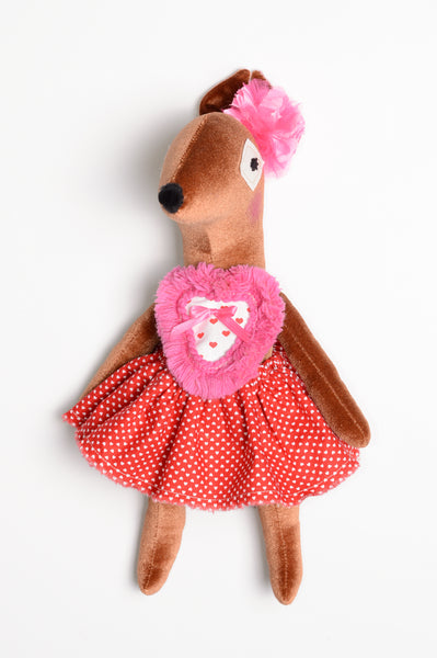 2025 Valentine Velvet Baby Deer // Bright Pink Fringe