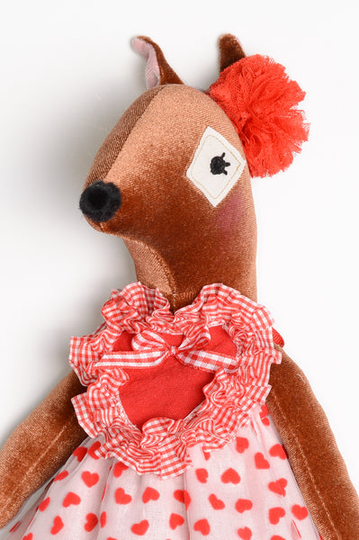 2025 Valentine Velvet Baby Deer // Red Heart Tulle