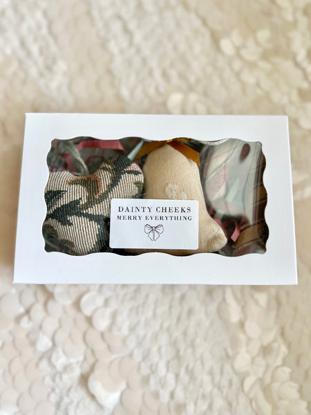 90's Nostalgic Holiday Set// Vintage Upholstery Ornament Set