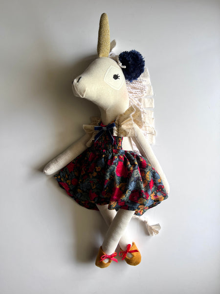 Wonder-Filled Bespoke Unicorn Doll // Classic Floral