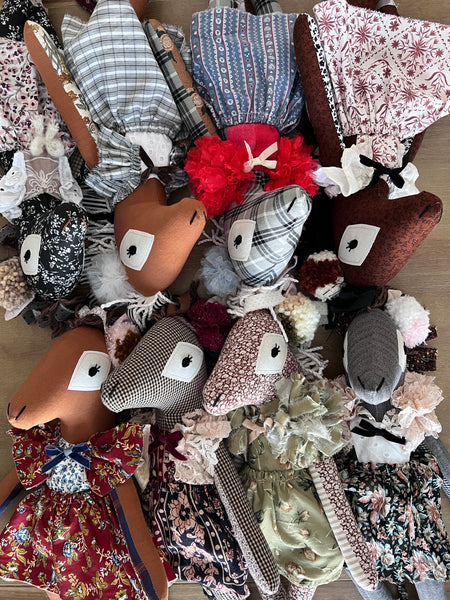 Wonder-Filled Bespoke Horse Doll // Vintage Sage Floral