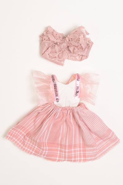 One-of-a-Kind Lioness-Sized Dress // Pink Glitzy Plaid