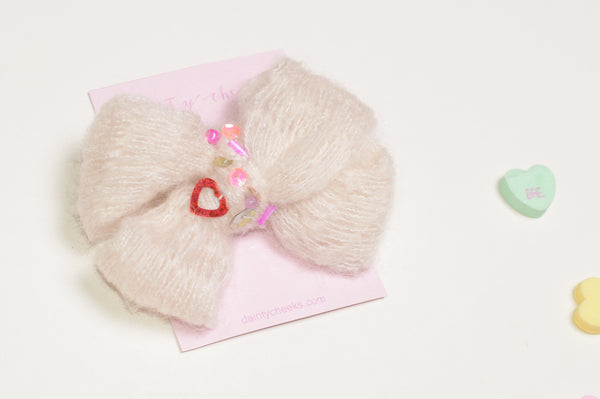 Sweater Weather Valentine Bow Hair Clip